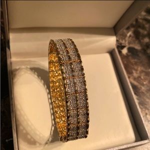 Gold over brass Diamond Bracelet, about 8 inches